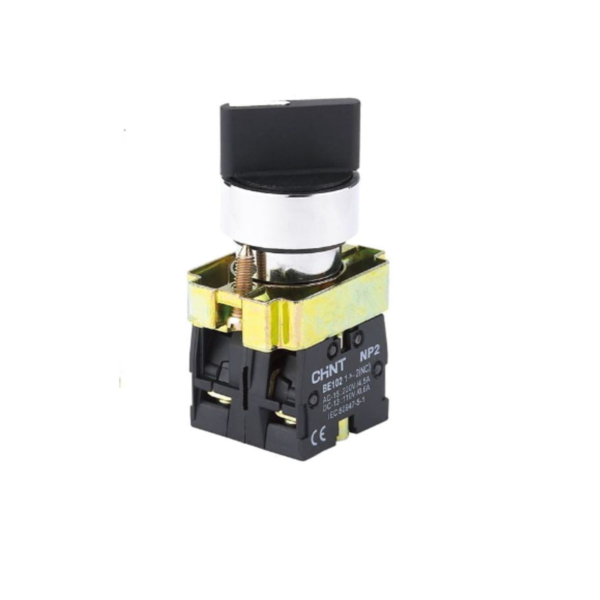 CHINT - INTERRUPTOR SELECTOR MANETA CORTA,  3 POSIC METALICO NEGRO 22Mm, 2Na