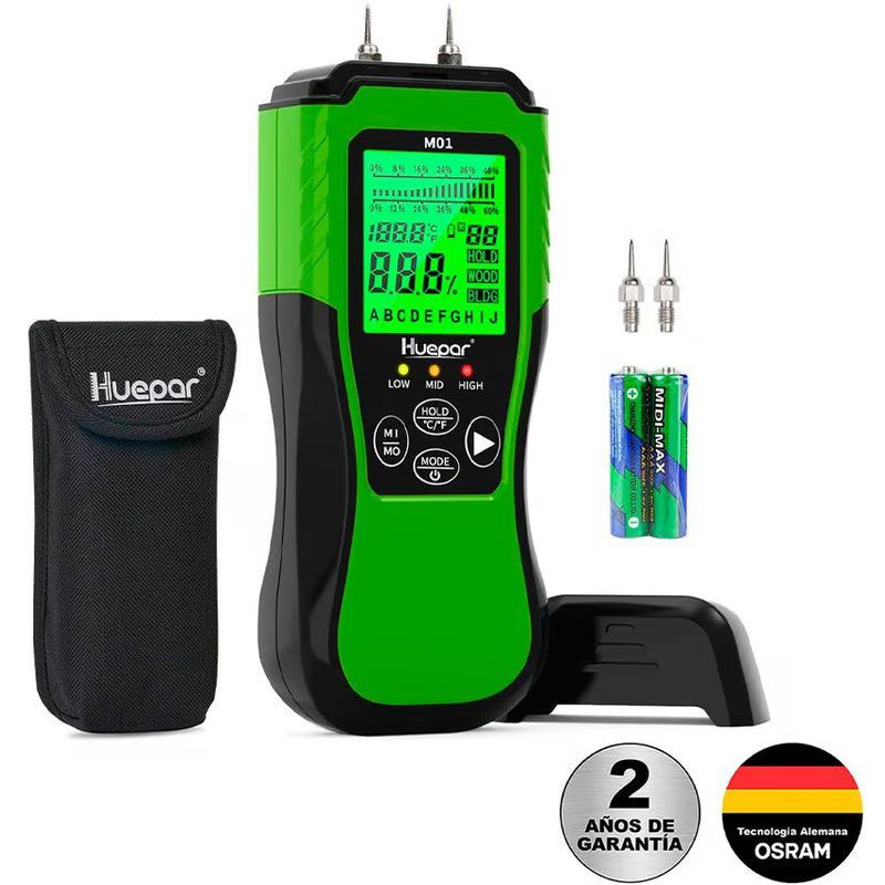 HUEPAR - Medidor Digital de Humedad para Madera Concreto y Ladrillo