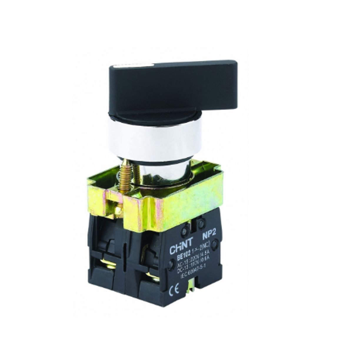 CHINT - INTER SELECTOR MANETA LARGA 2POSIC METAL NEGRO 22Mm 2Na RETORNO