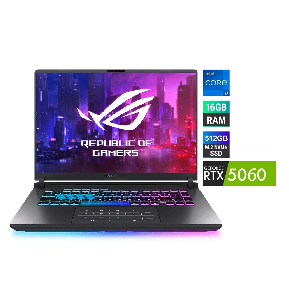 ASUS - Laptop Asus ROG Strix G16 2025 i7 16GB 512GB RTX 5060 8GB