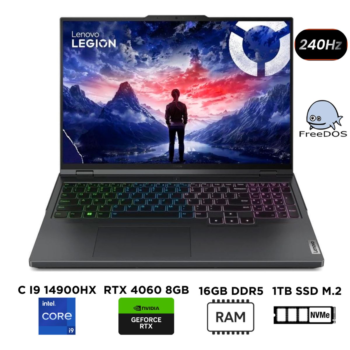LENOVO - Laptop LENOVO LEGION PRO 5 16IRX9 16" WQXGA 2560x1600 CORE I9 14900HX 16GB RAM 1TB SSD RTX 4060