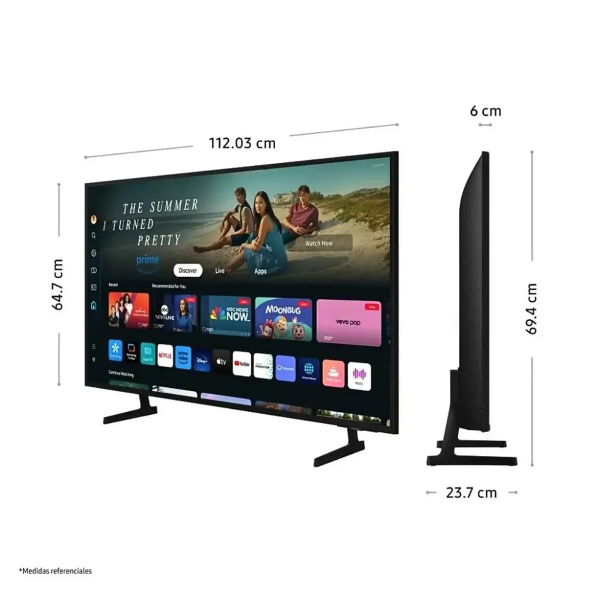 SAMSUNG - TELEVISOR SAMSUNG 50" Crystal  50DU7000 4K Tizen OS Smart TV + Antena Digital