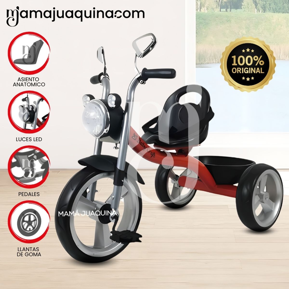 BEAUTIFUL - Triciclo Chavito para Niños «LITTLE CHOPPER» de Lujo Red