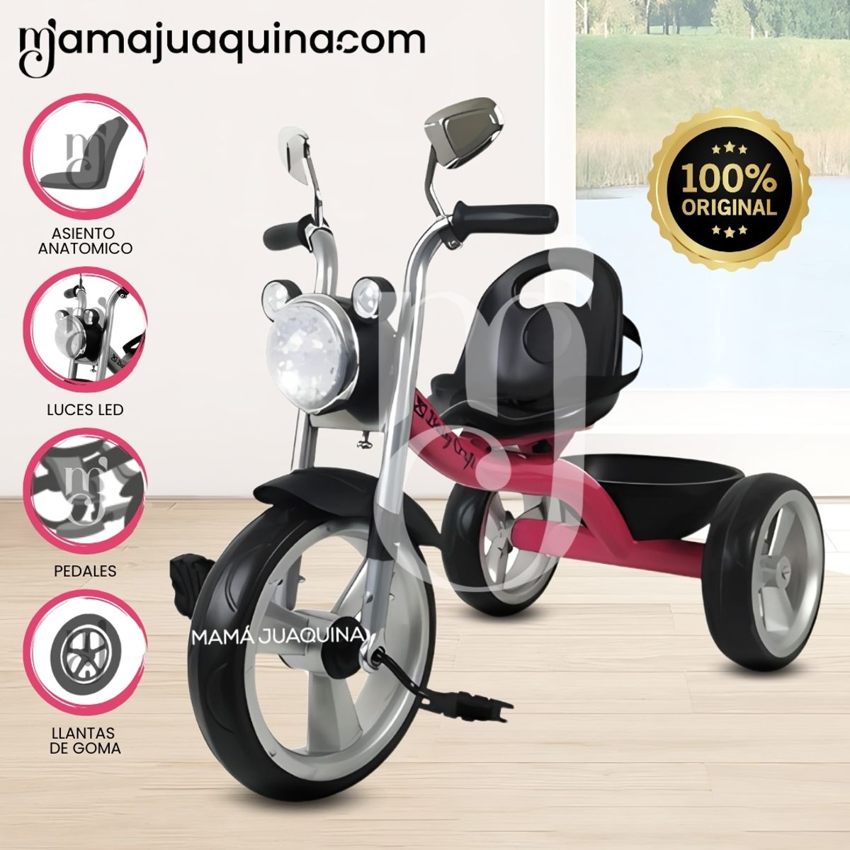 BEAUTIFUL - Triciclo Chavito para Niños «LITTLE CHOPPER» de Lujo Pink