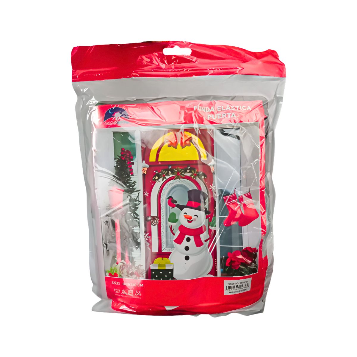 GENERICO - Funda Elástica para Puerta Navideña Muñeco de Nieve