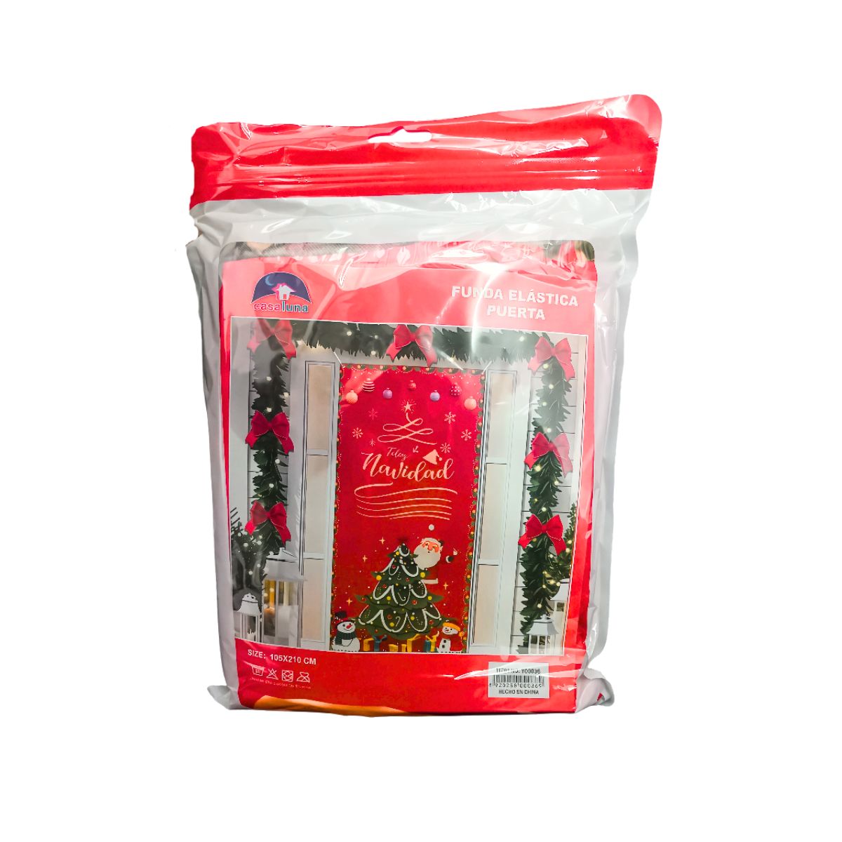 GENERICO - Funda Elástica para Puerta Navideña Feliz Navidad