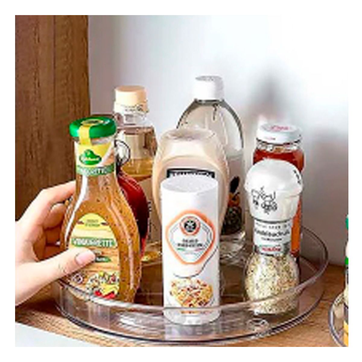 GENERICO - Bandeja Giratoria de Almacenamiento para Cocina Transparente