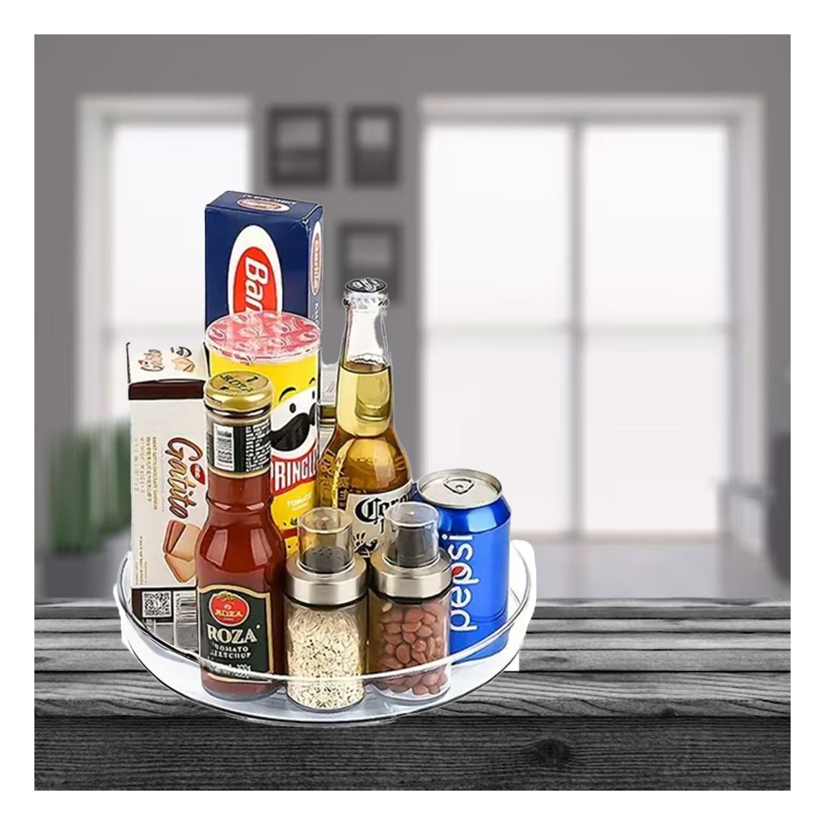 GENERICO - Bandeja Giratoria de Almacenamiento para Cocina Transparente