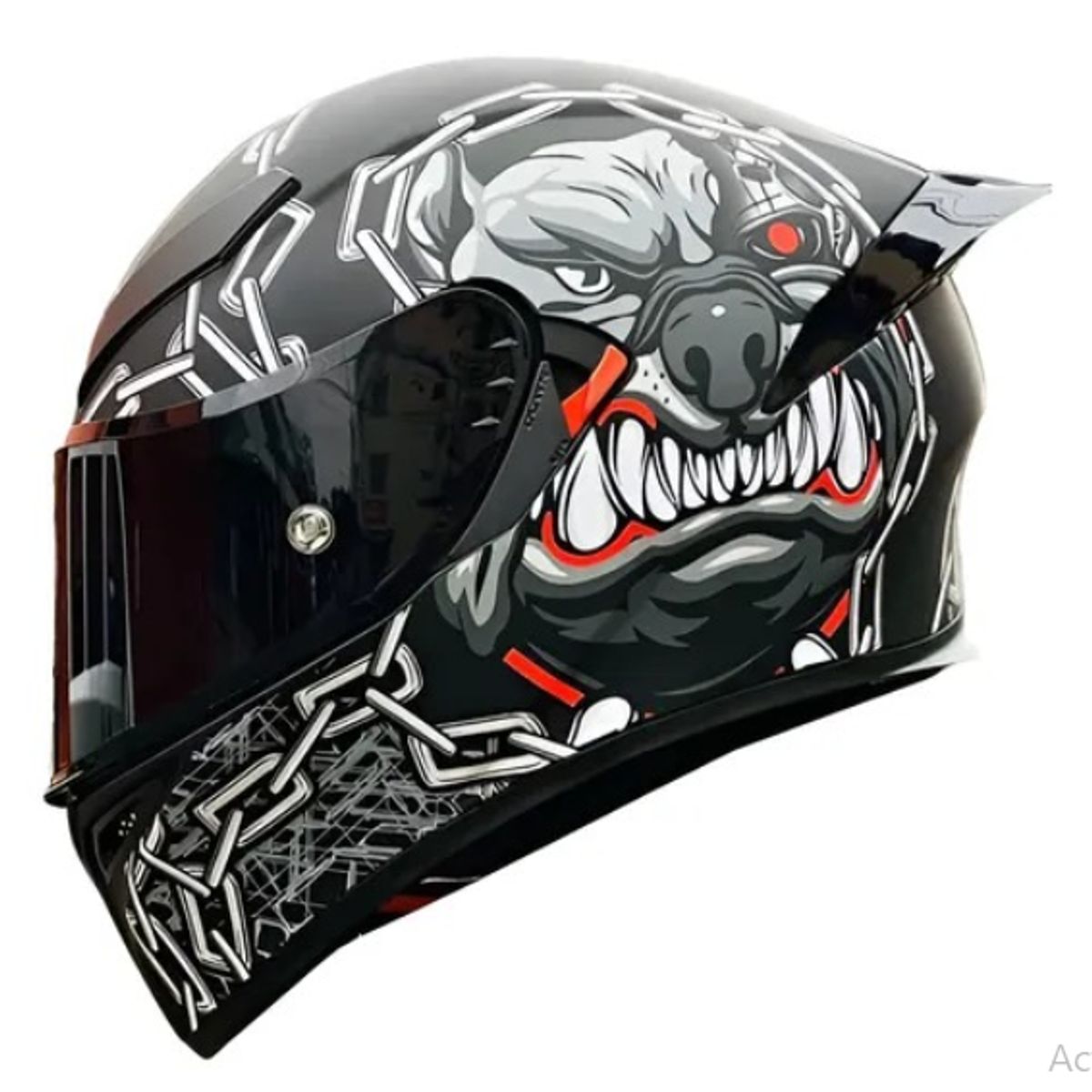 CES - CASCO MOTO BIHR BULLDOG GRIS NEGRO MATE DOBLE VISOR