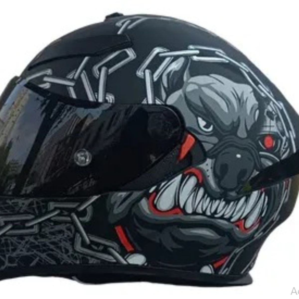 CES - CASCO MOTO BIHR BULLDOG GRIS NEGRO MATE DOBLE VISOR