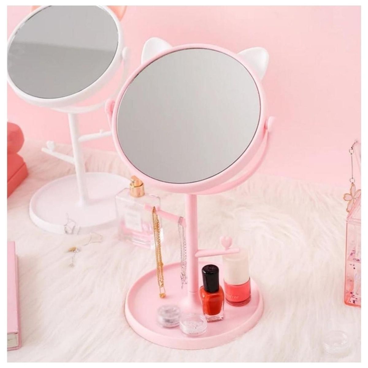 MINARI - Promo 3x2 Espejo Joyero en Forma de Gatito Rosado 327E