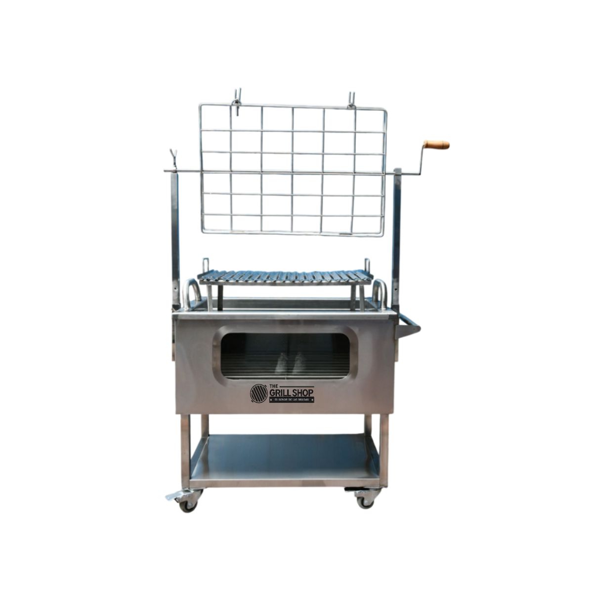 THE GRILL SHOP - Caja China Grande 3 en 1 con Visor +Cerveza+Carbon+Guantes