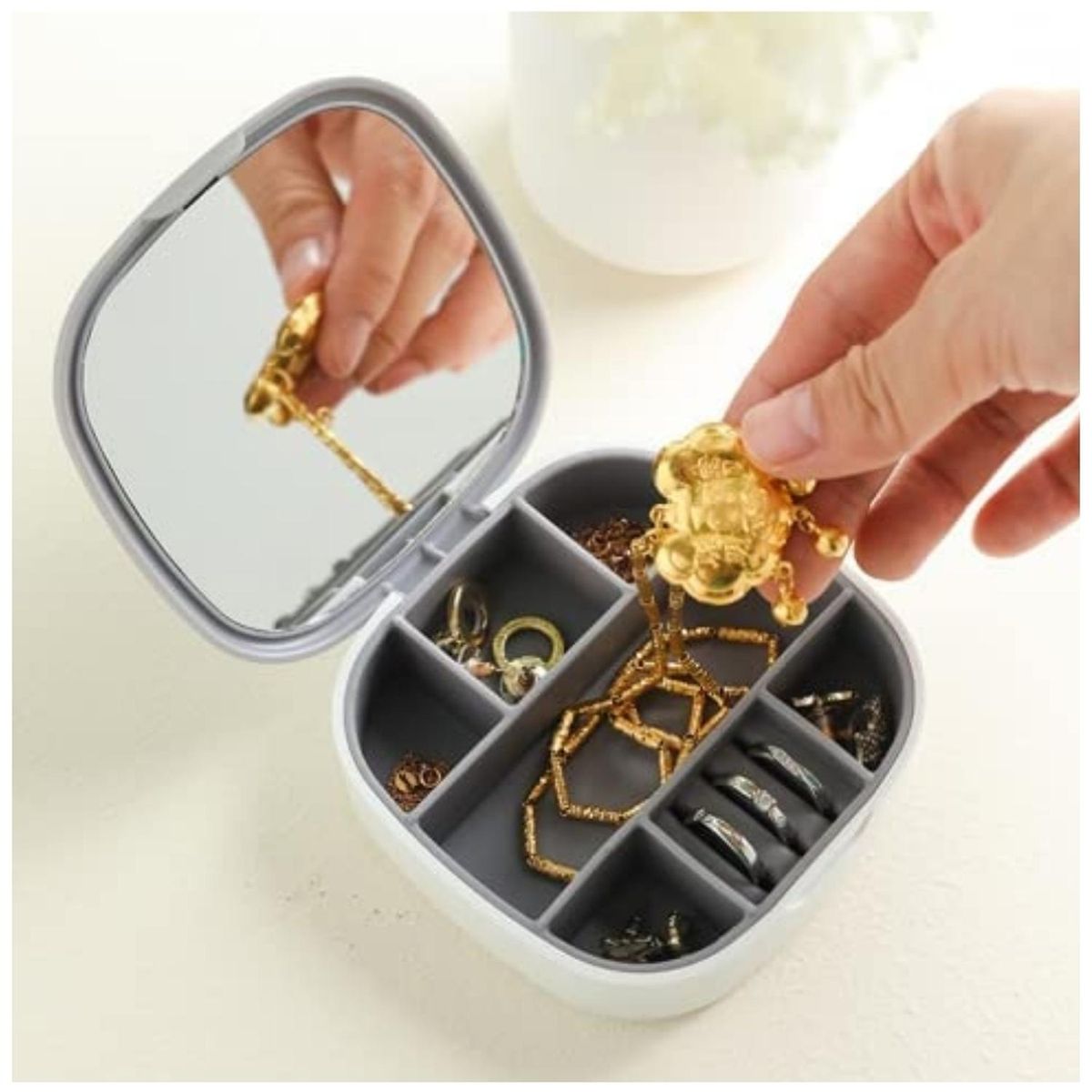 MINARI - Promo 3x2 Joyero Organizador de Joyas con Espejo BL 485J