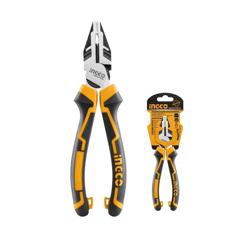 INGCO TOOLS - ALICATE UNIVERSAL ALTA PALANCA 8 DE 200MM INGCO AMARILLO