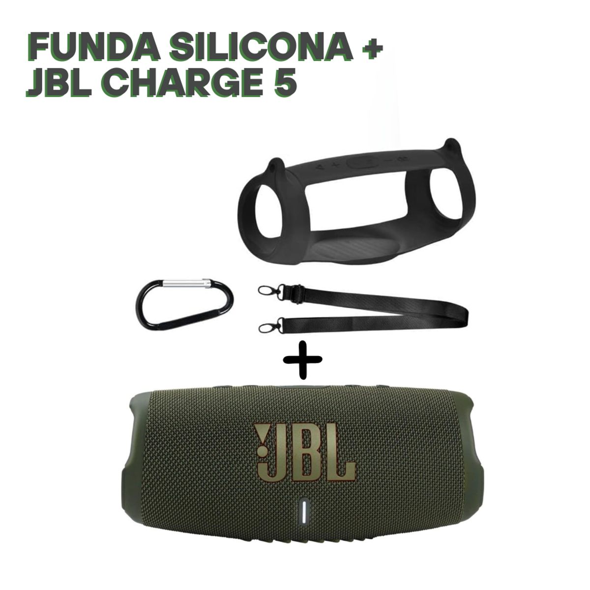JBL - Super Pack Funda Protectora con correa + Parlante Jbl Charge 5 Verde