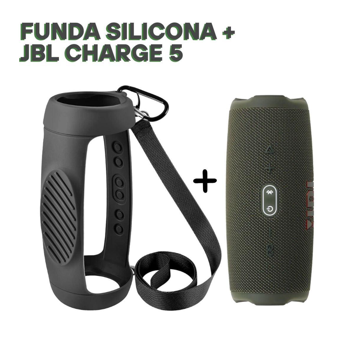 JBL - Super Pack Funda Protectora con correa + Parlante Jbl Charge 5 Verde