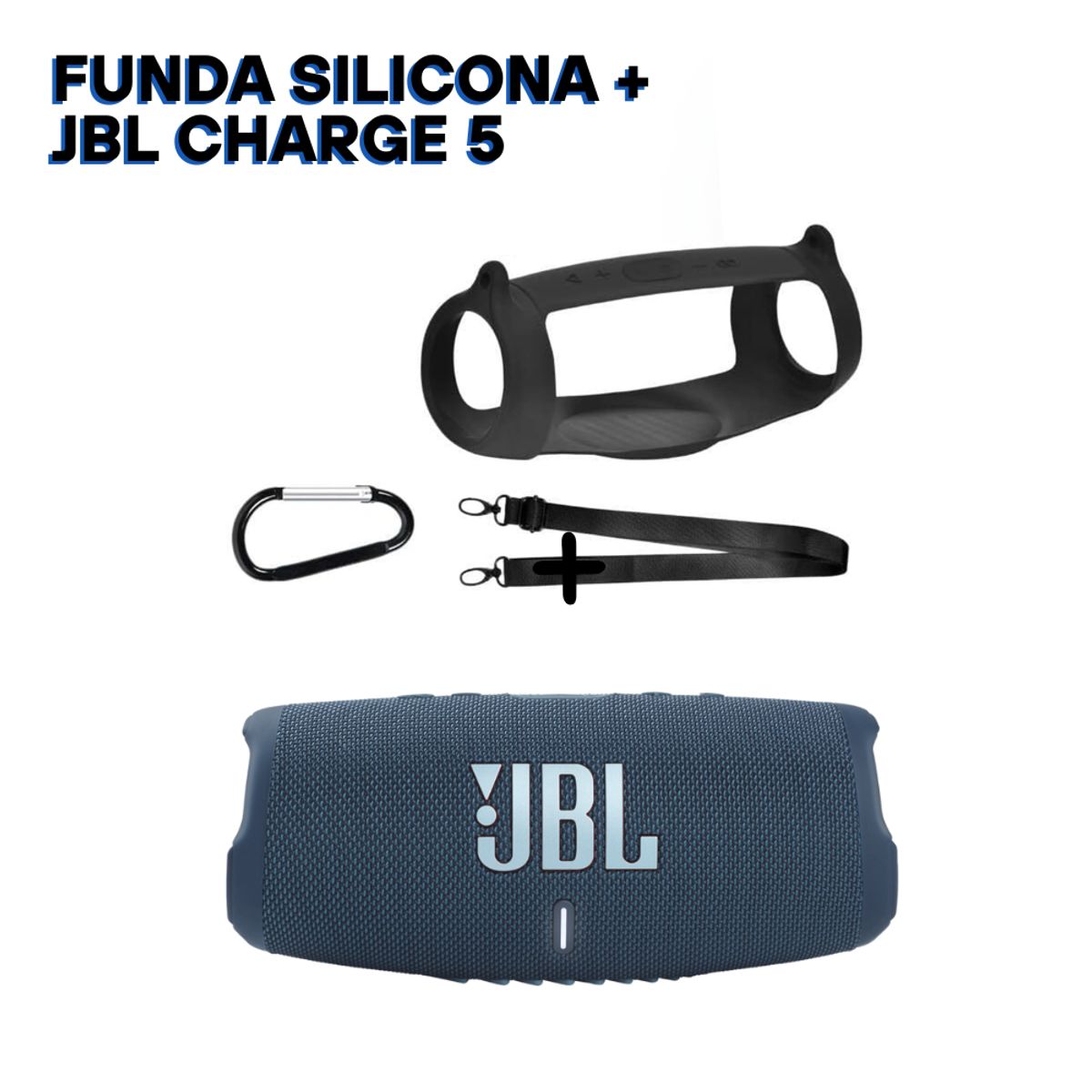 JBL - Super Pack Funda Protectora con correa + Parlante Jbl Charge 5 Azul