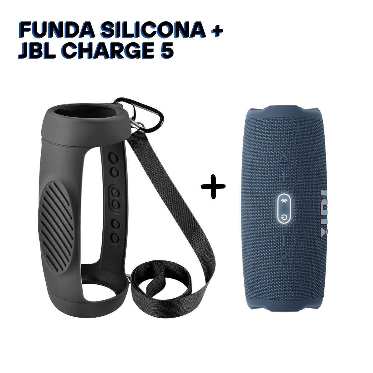 JBL - Super Pack Funda Protectora con correa + Parlante Jbl Charge 5 Azul