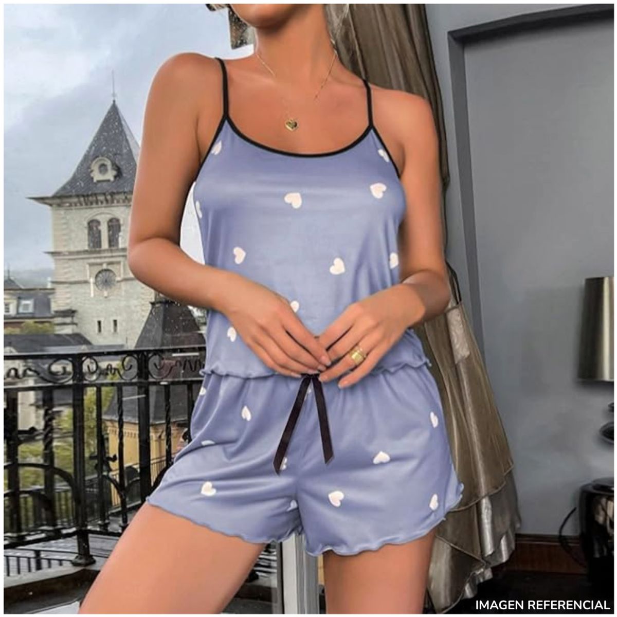 INSPIRA MARKET - Pijama Verano 2 piezas Diseño Corazones Mujer