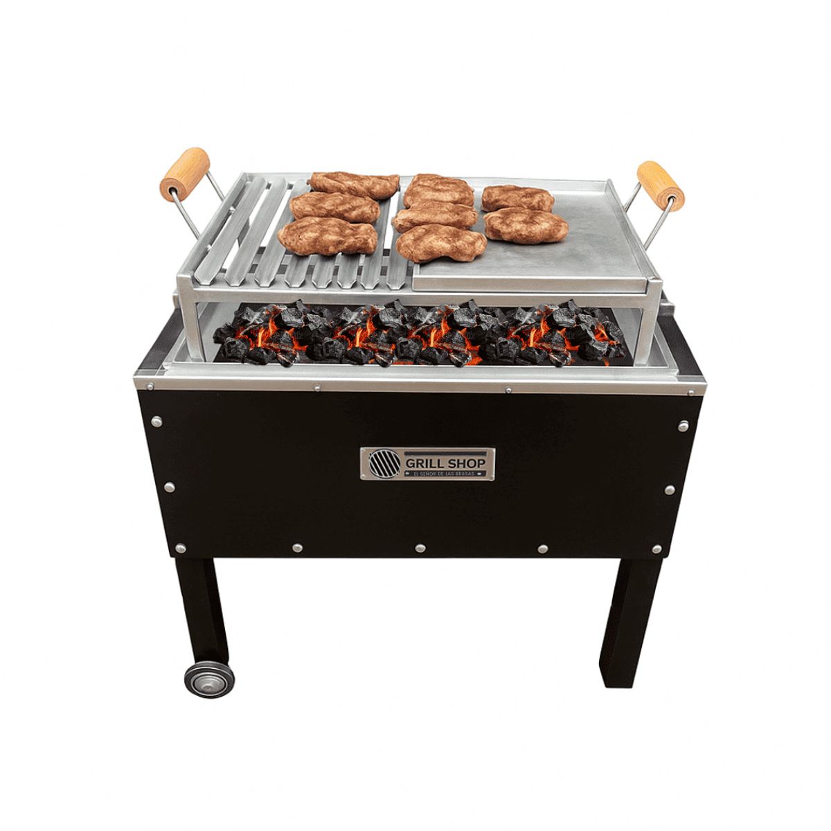 THE GRILL SHOP - Caja China Black Mediana Familiar +Guantes + Carbón + Cerveza