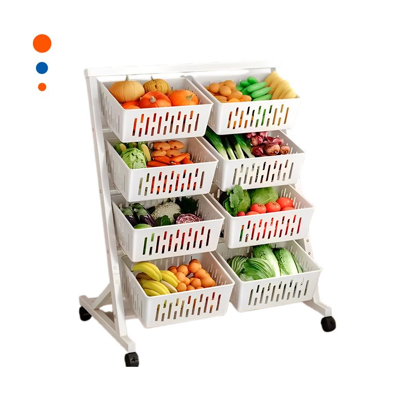 GENERICO - Pack2 Organizador Movible para Verduras y Frutas en Blanco