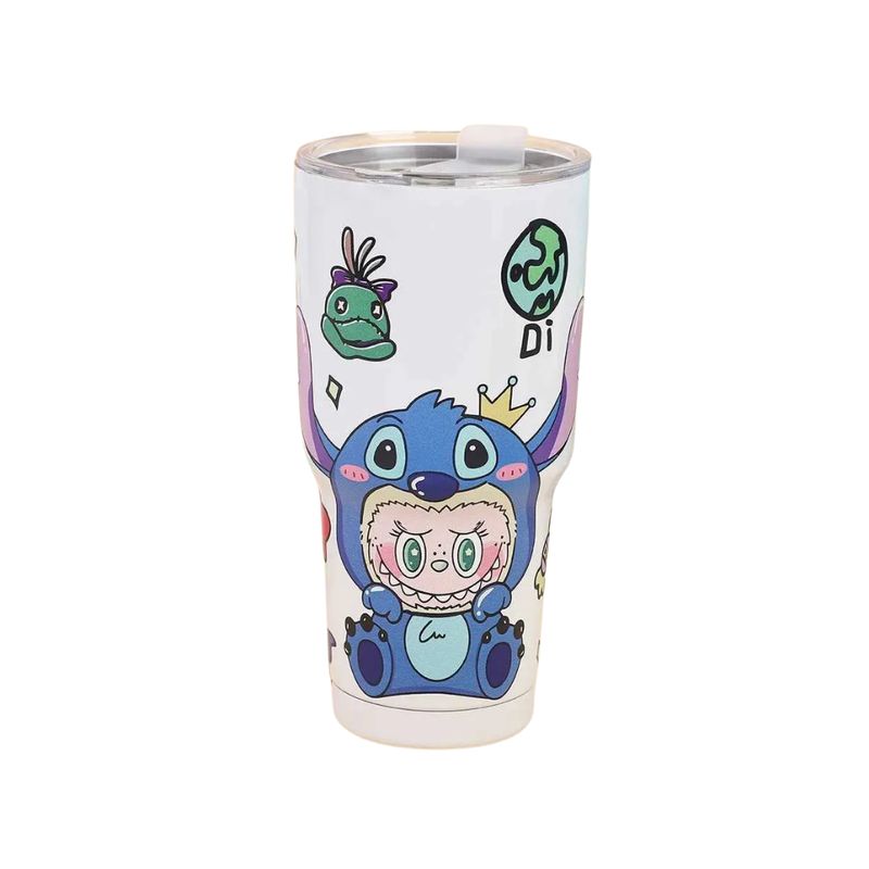 GENERICO - Vaso Kawaii Térmico monstruo disfrazado de Stitch (Blanco) – 1200 ml