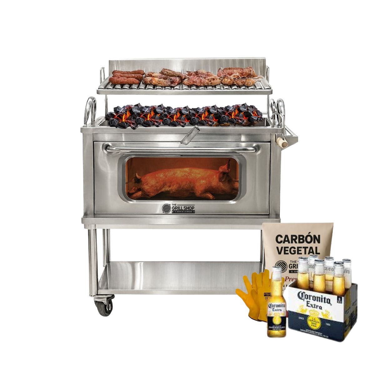 THE GRILL SHOP - Caja China Grande Horno Parrillero Premium Inox - The Grill Shop