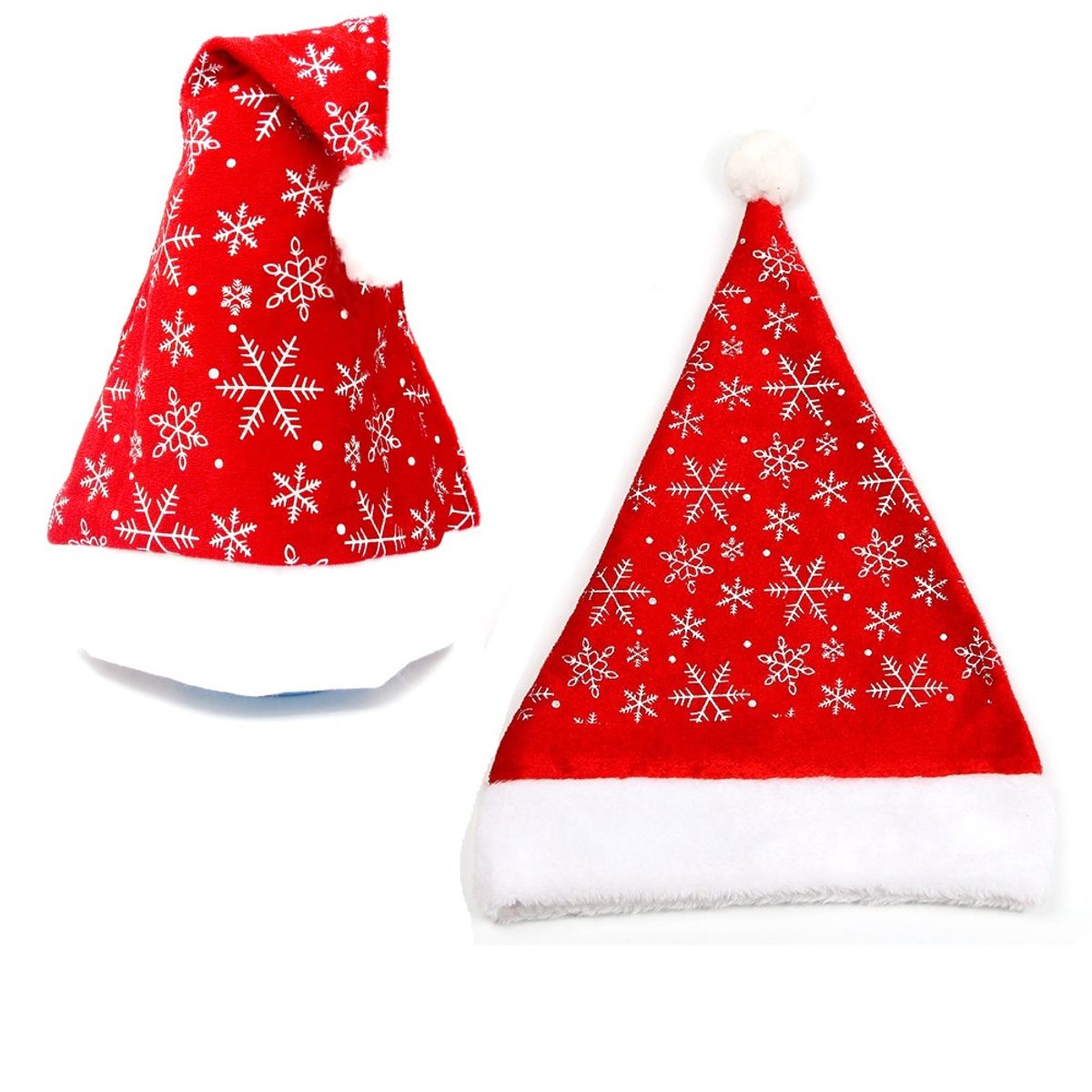 GENERICO - set de 3 Gorro navideña sombrero rojo con copo de nieve