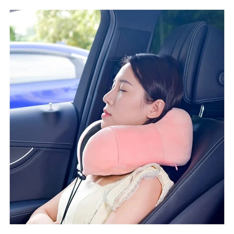 GENERICO - Pack2 Almohada de Cuello Util para Viajar en Rosado Espuma