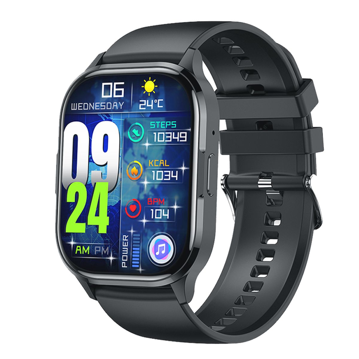 OVOTOUMI - OVO Toumi Reloj Inteligente HK21 Bluetooth 2.01 Amoled-Negro