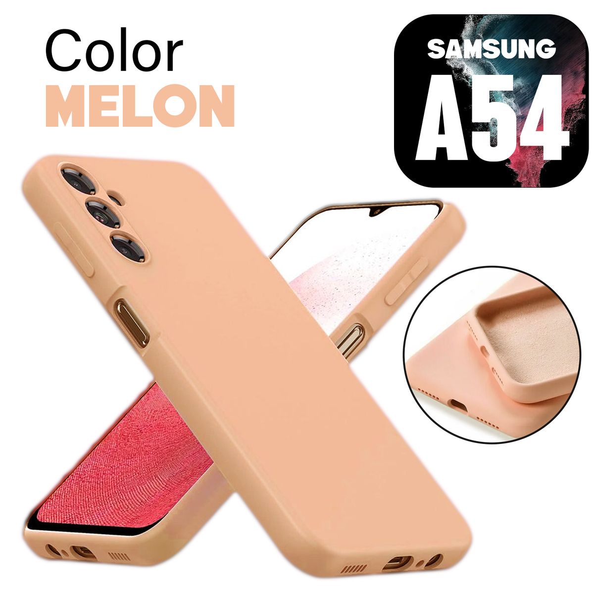 GENERICO - Silicone Case Compatible para Samsung A54 Color Melon Con Marca