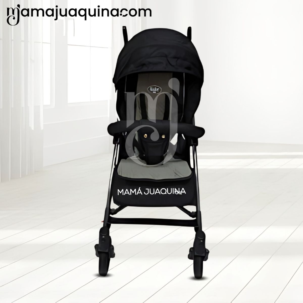 BABY - Coche Bastón de Lujo «RAYO PLUS» Mango Giratorio Black