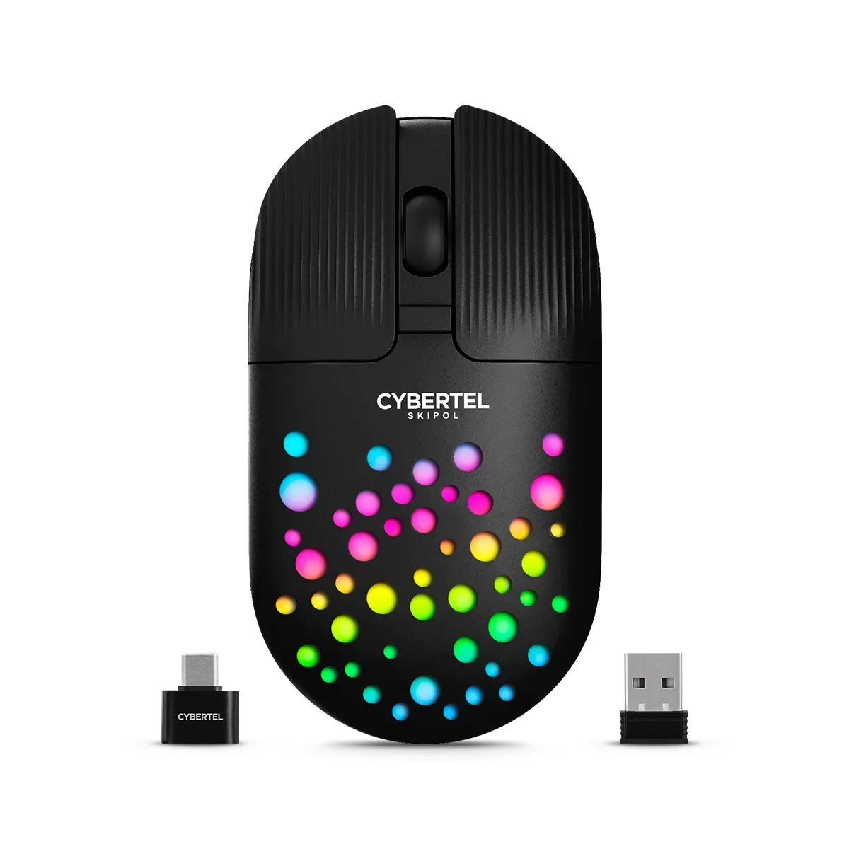 CYBERTEL - Mouse LED 3 Modos: BT Inalámbrico Recargable Cybertel Skipol CYB M705-3m
