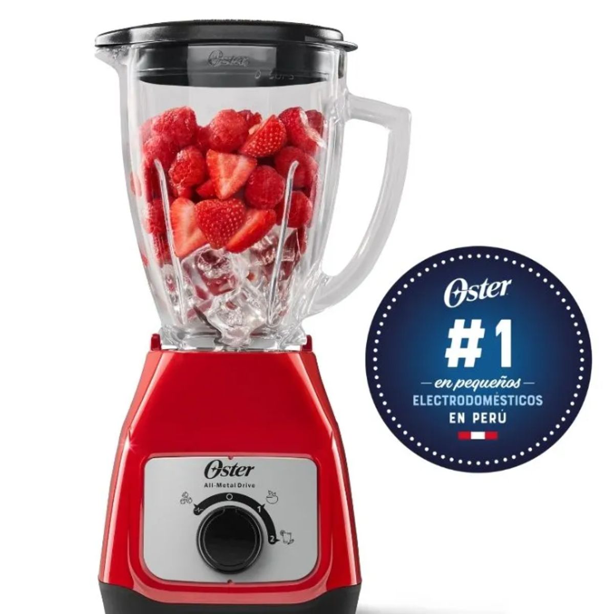 OSTER - Licuadora Oster® 2 velocidades con control de perilla BLSTKAG-RRD-053 1.5L Roja
