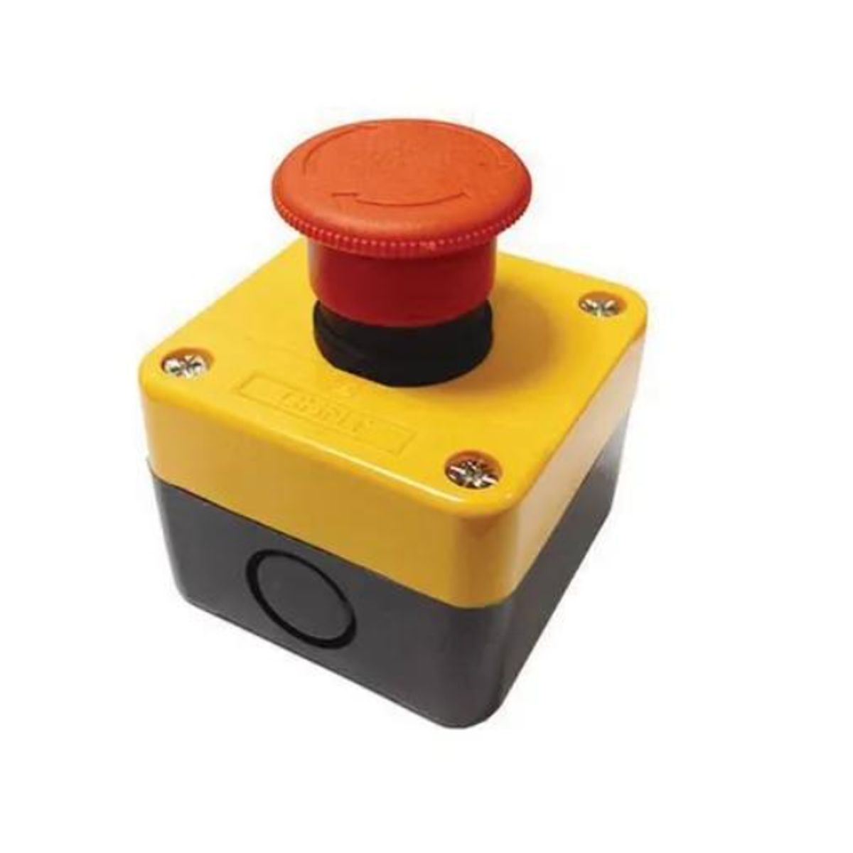 CHINT - PULSADOR DE EMERGENCIA EN CAJA AMARILLA Ø22Mm HONGO DE 40MM ROJO 1NC