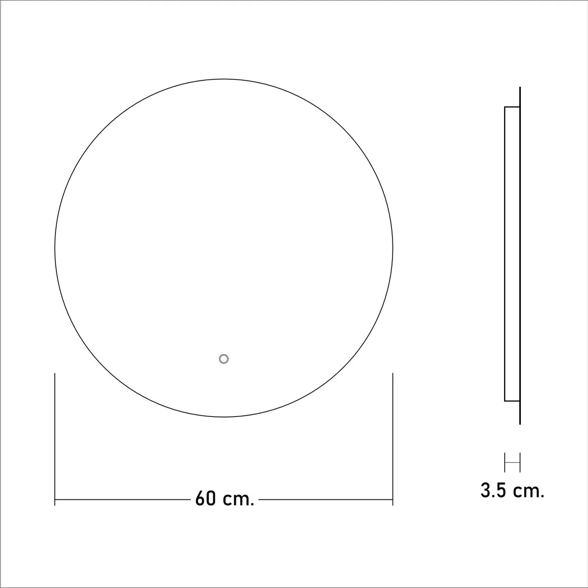 OEM - Espejo LED Tactil 60 cm MARAZ Luz blanca