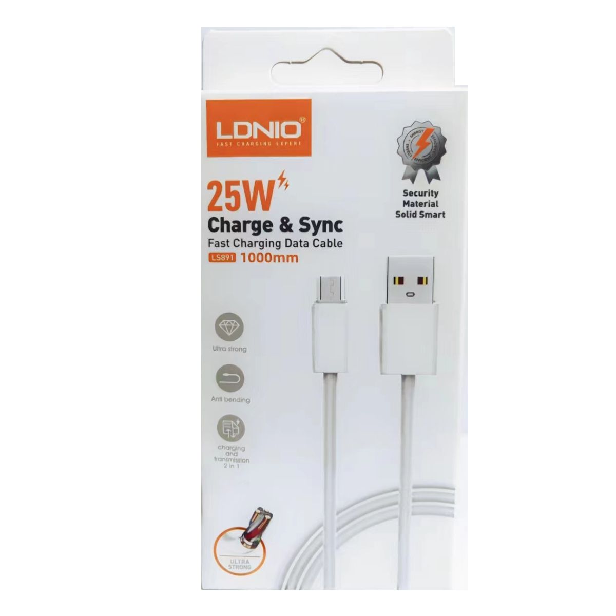 LDNIO - Cable de Datos USB-A a Micro V8 Ldnio LS891 Blanco 1 Metro