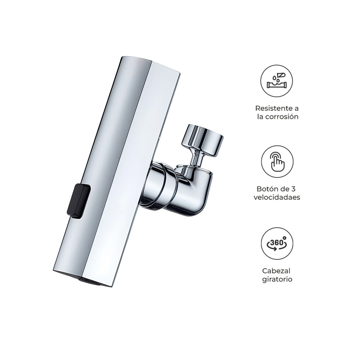 S&T - Extensor de Grifo Cocina 3 en 1 Giratorio Silver WA-29