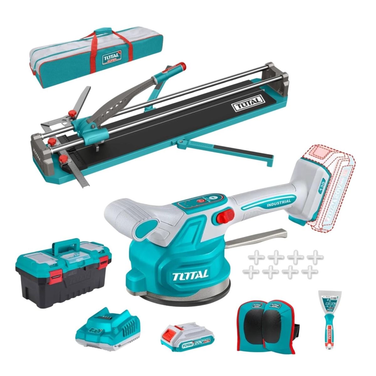 TRUPER - Cortador de Mayolica 100cm + Ventosa Vibradora 50kg 20v Total