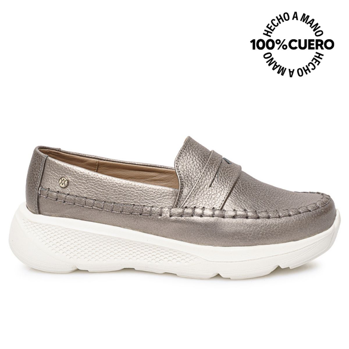 VIALE - Zapato Mocasín Casual SHAM-2511 PlataQuem Viale Cuero