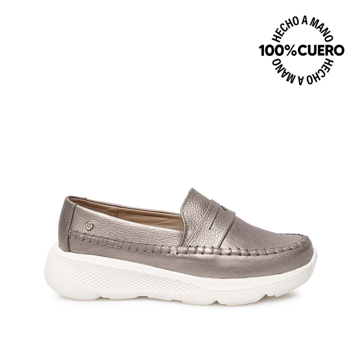VIALE - Zapato Mocasín Casual SHAM-2511 PlataQuem Viale Cuero