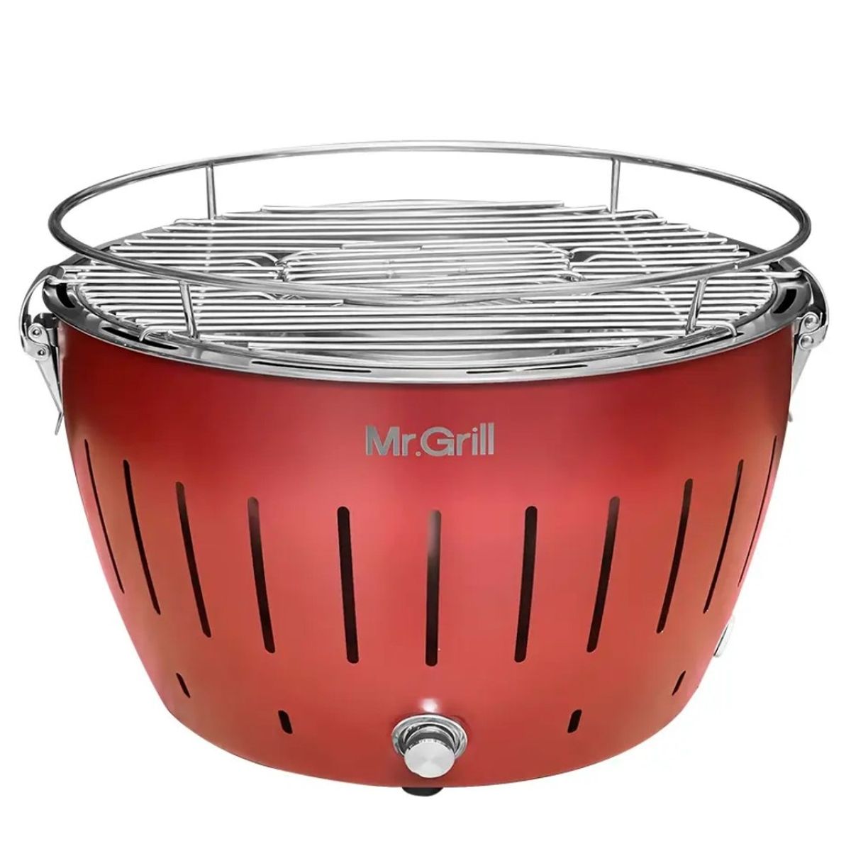 MR GRILL - Parrilla Portátil Mr Grill Turbo Grill Smokeless BBQ Rojo