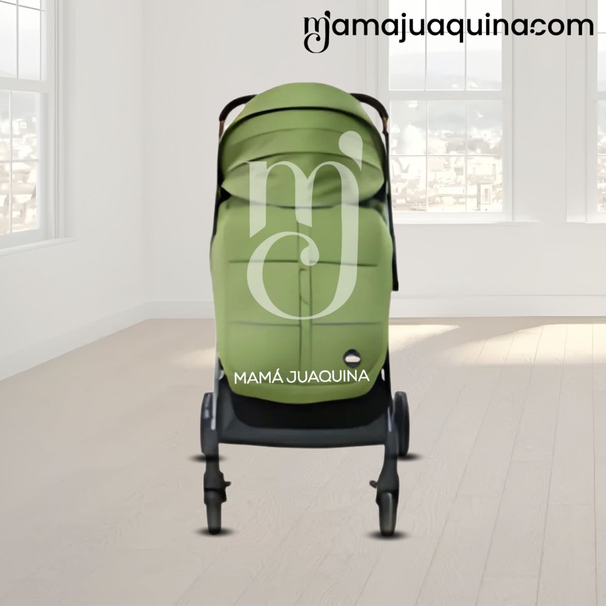 BABY - Coche Maleta de Lujo «GENOVIA» Mango Reversible Green