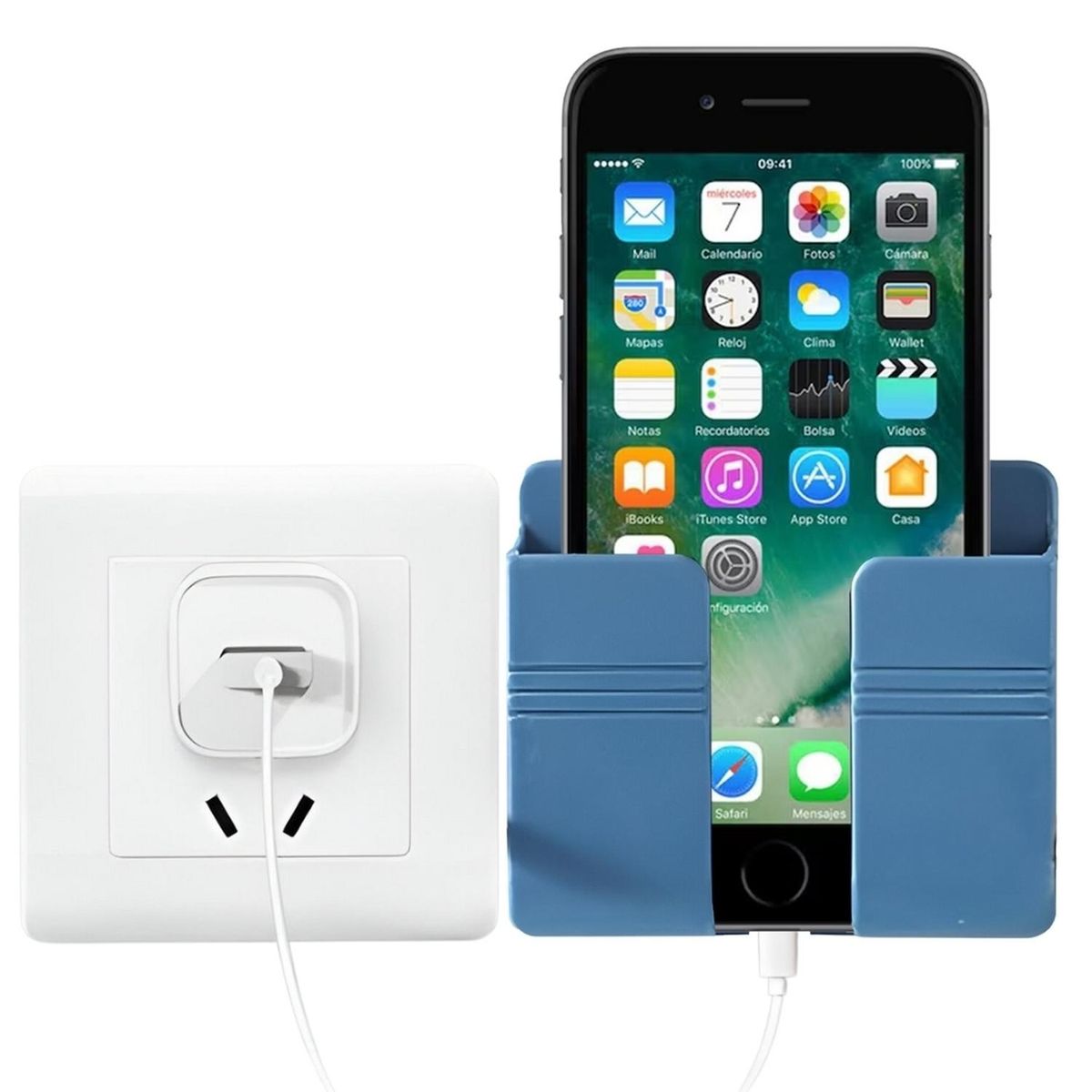 MINARI - Soporte Organizador de Pared Porta Celular para Pared Azul C05