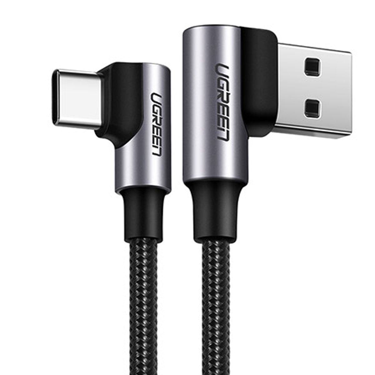 UGREEN - Cable Ugreen US284 USB-C Angulo de 90° 18W Carga Rápida 3A 2M