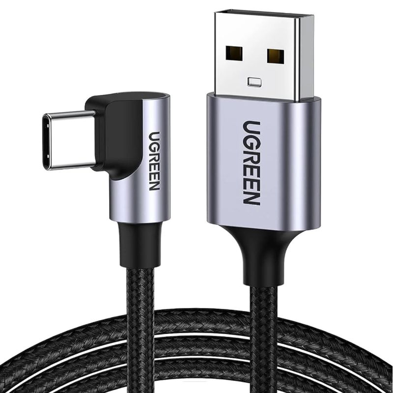 UGREEN - Cable Ugreen US284 USB-C Angulo de 90° 18W Carga Rápida 3A 2M