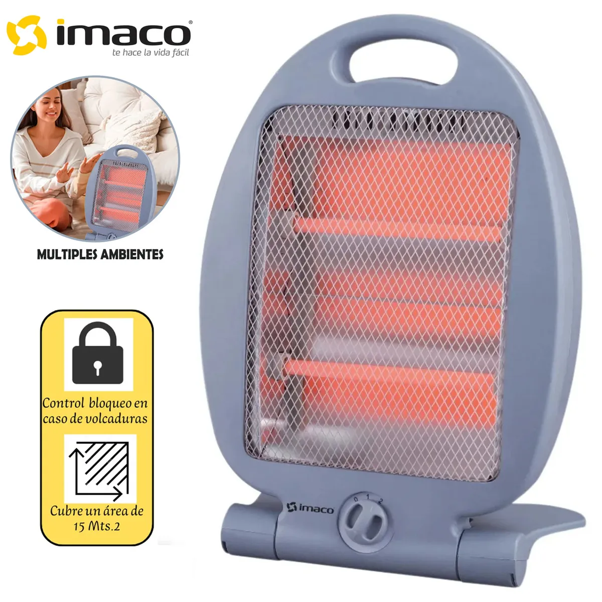 IMACO - Estufa De Cuarzo QH2000 Gris