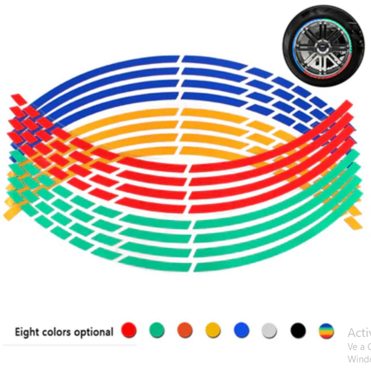 GENERICO - CINTAS REFLECTIVAS PARA ARO LLANTA DE MOTO AUTO O BICICLETA