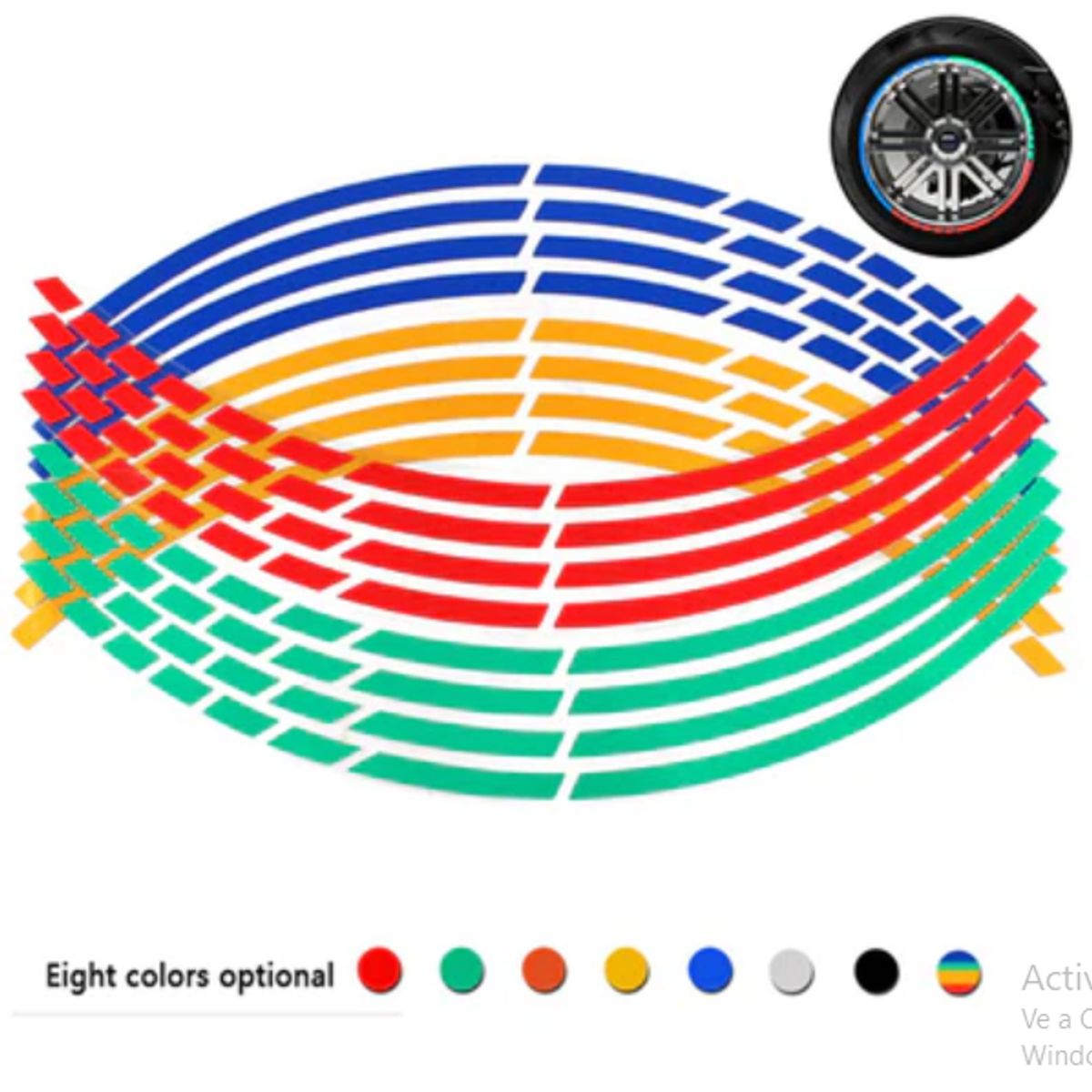 GENERICO - CINTAS REFLECTIVAS PARA ARO LLANTA DE MOTO AUTO O BICICLETA