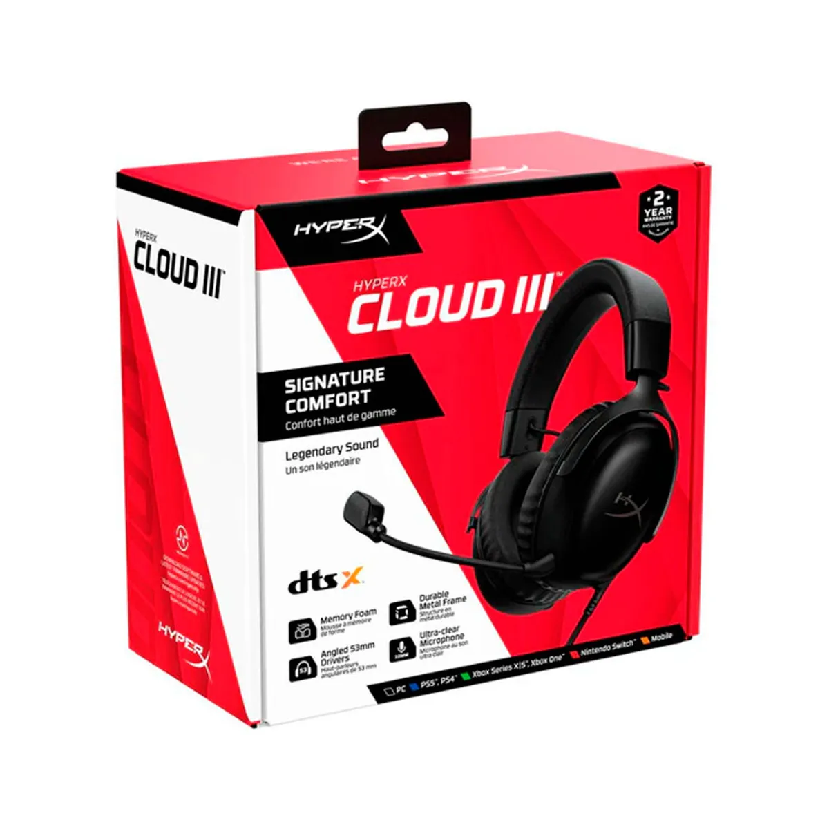 HYPERX - Audífonos Gamer HyperX Cloud III Negro con Micrófono DTS Spatial Audio